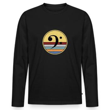Musicien de musique clé de fa - T-shirt manches longues Premium bio Homme - noir - Devant - Nico (187cm)