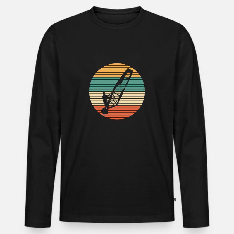 Windsurfen Windsurfer - Männer Premium Bio Langarmshirt - Schwarz