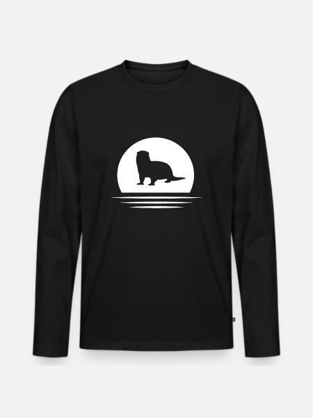 Loutres - T-shirt manches longues Premium bio Homme - noir