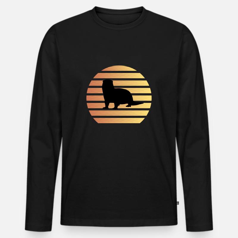 Otter - Männer Premium Bio Langarmshirt - Schwarz