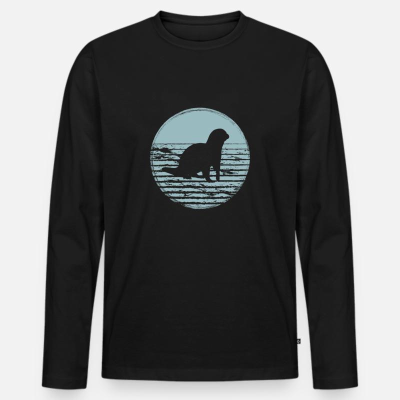 Otter - Männer Premium Bio Langarmshirt - Schwarz