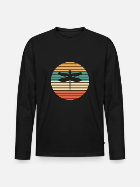 Dragonfly insect nature - Men's Premium Organic Long Sleeve Shirt - black