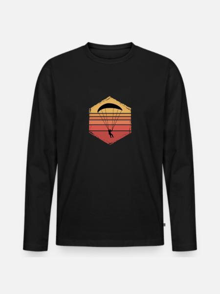 Paragliding Paragliding Paragliding Pilot - Men's Premium Organic Long Sleeve Shirt - black