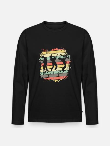 Saxophon Saxophonist Jazz - Männer Premium Bio Langarmshirt - Schwarz