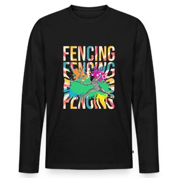 Fechten - Fechter - Männer Premium Bio Langarmshirt - Schwarz - Vorne - Nico (187cm)