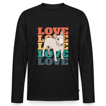 Bull Terrier - Amour - T-shirt manches longues Premium bio Homme - noir - Devant - Nico (187cm)