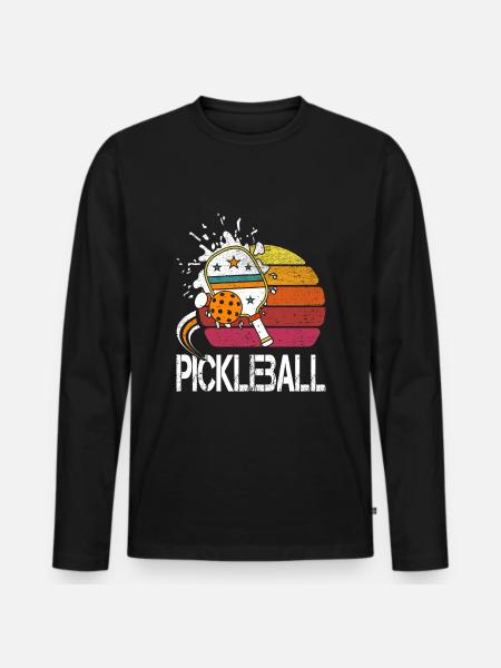 pickleball,-2 t-shirt, - Men's Premium Organic Long Sleeve Shirt - black