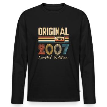18th Birthday Original 2007 18 Years Old Gift - Men's Premium Organic Long Sleeve Shirt - black - Front - Nico (187cm)