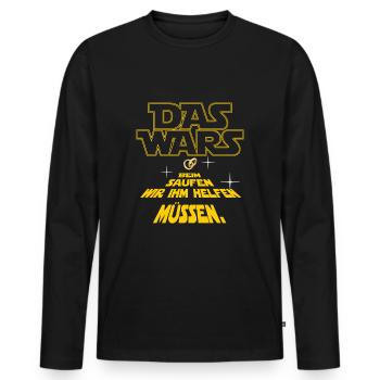 DAS WARS beim Saufen wir ihm helfen müssen JGA - Männer Premium Bio Langarmshirt - Schwarz - Vorne - Nico (187cm)