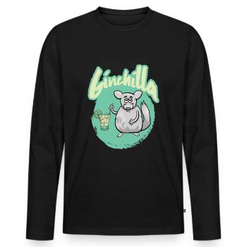 Gincilla Gin Chinchilla Shirt - Männer Premium Bio Langarmshirt - Schwarz - Vorne - Nico (187cm)