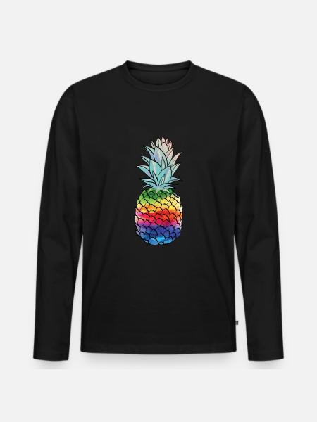Rainbow Pineapple Pineapple Shirt - Men's Premium Organic Long Sleeve Shirt - black