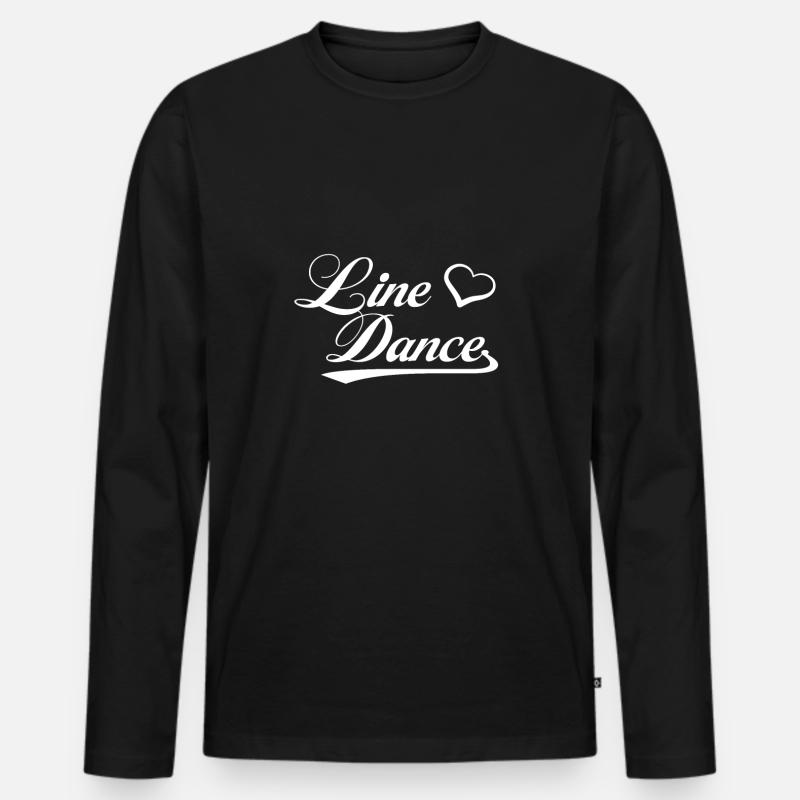 Line Dance Love Shirt - Männer Premium Bio Langarmshirt - Schwarz