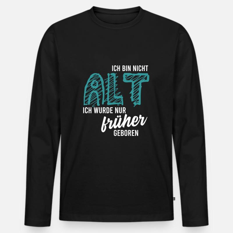 ALT, GESCHENK - Männer Premium Bio Langarmshirt - Schwarz