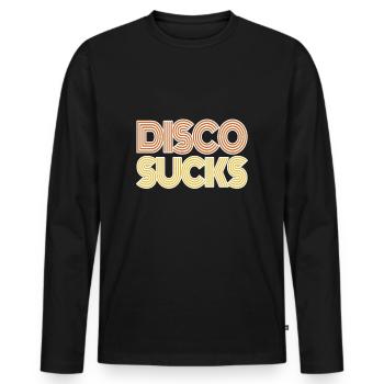 Disco Sucks Shirt - Men's Premium Organic Long Sleeve Shirt - black - Front - Nico (187cm)