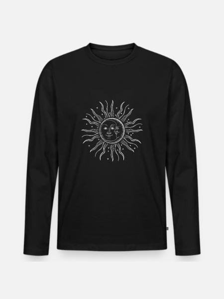 Moon sun moon sun - Men's Premium Organic Long Sleeve Shirt - black