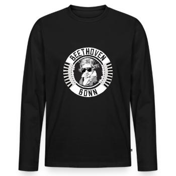 Beethoven Bonn - T-shirt manches longues Premium bio Homme - noir - Devant - Nico (187cm)