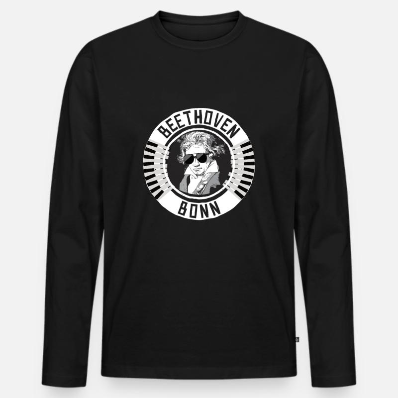 Beethoven Bonn - Männer Premium Bio Langarmshirt - Schwarz