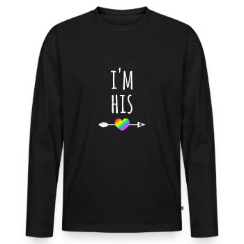 Je suis à lui - Couple LGBT CSD - T-shirt manches longues Premium bio Homme - noir - Devant - Nico (187cm)