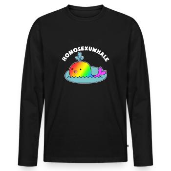 Homosexuwhale - LGBT Gay Pride Rainbow CSD - Men's Premium Organic Long Sleeve Shirt - black - Front - Nico (187cm)
