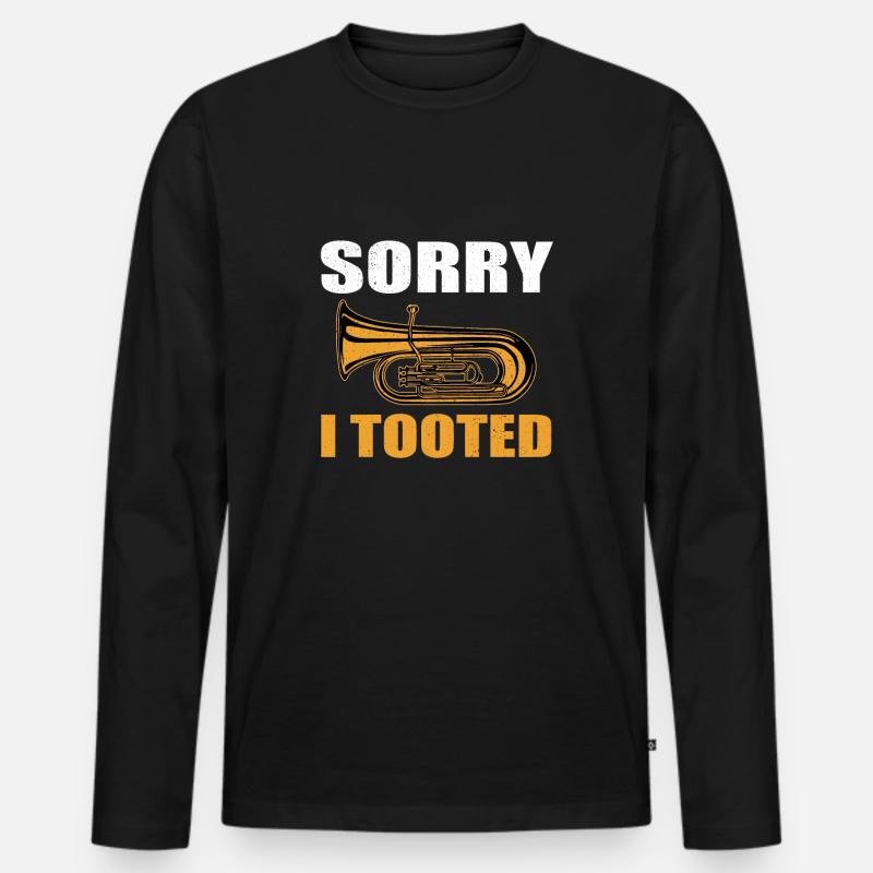 Tuba - Männer Premium Bio Langarmshirt - Schwarz
