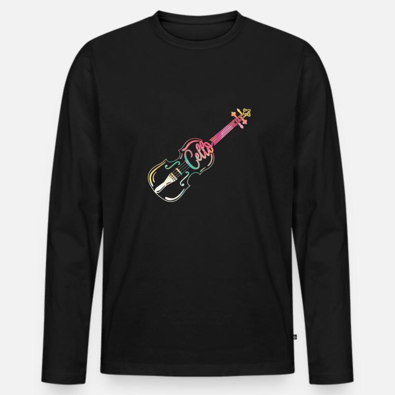 Cello - Männer Premium Bio Langarmshirt - Schwarz