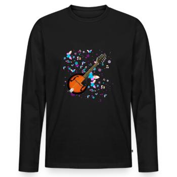 Mandoline - Männer Premium Bio Langarmshirt - Schwarz - Vorne - Nico (187cm)