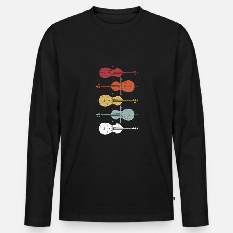 Kontrabass - Männer Premium Bio Langarmshirt - Schwarz