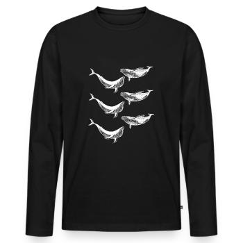 Wale - Männer Premium Bio Langarmshirt - Schwarz - Vorne - Nico (187cm)