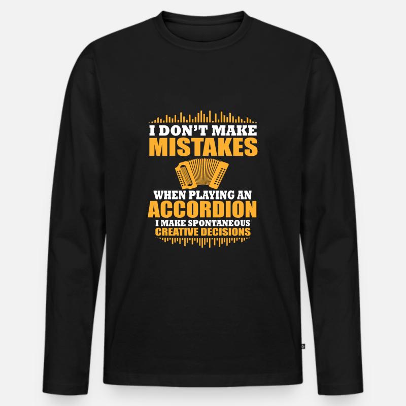 Akkordeonspieler - Männer Premium Bio Langarmshirt - Schwarz