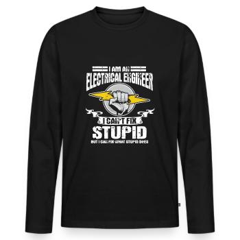 Electrical engineer - Men's Premium Organic Long Sleeve Shirt - black - Front - Nico (187cm)