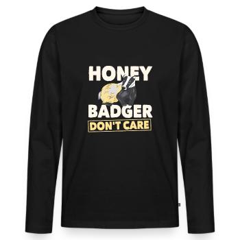 Honigdachs - Männer Premium Bio Langarmshirt - Schwarz - Vorne - Nico (187cm)