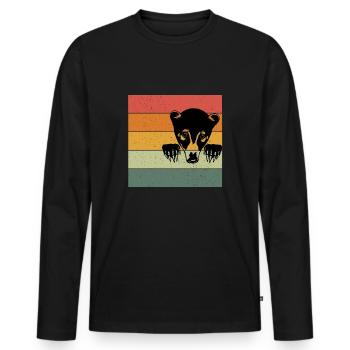 Nose bear - Men's Premium Organic Long Sleeve Shirt - black - Front - Nico (187cm)