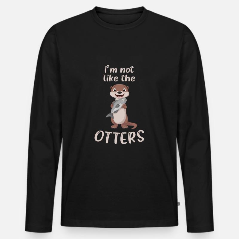 Otter - Männer Premium Bio Langarmshirt - Schwarz