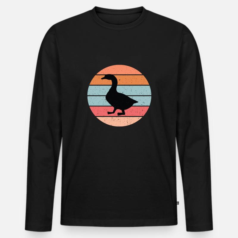 Ente - Männer Premium Bio Langarmshirt - Schwarz