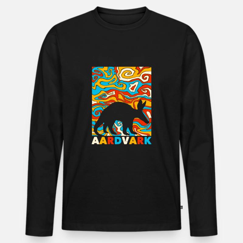 Erdferkel - Männer Premium Bio Langarmshirt - Schwarz