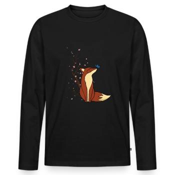Renard - T-shirt manches longues Premium bio Homme - noir - Devant - Nico (187cm)
