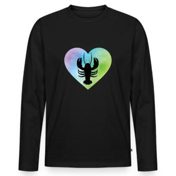 crayfish - Men's Premium Organic Long Sleeve Shirt - black - Front - Nico (187cm)