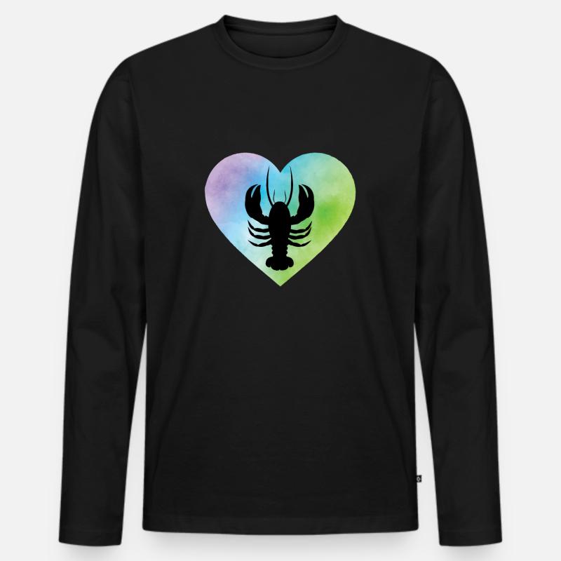 Flusskrebs - Männer Premium Bio Langarmshirt - Schwarz