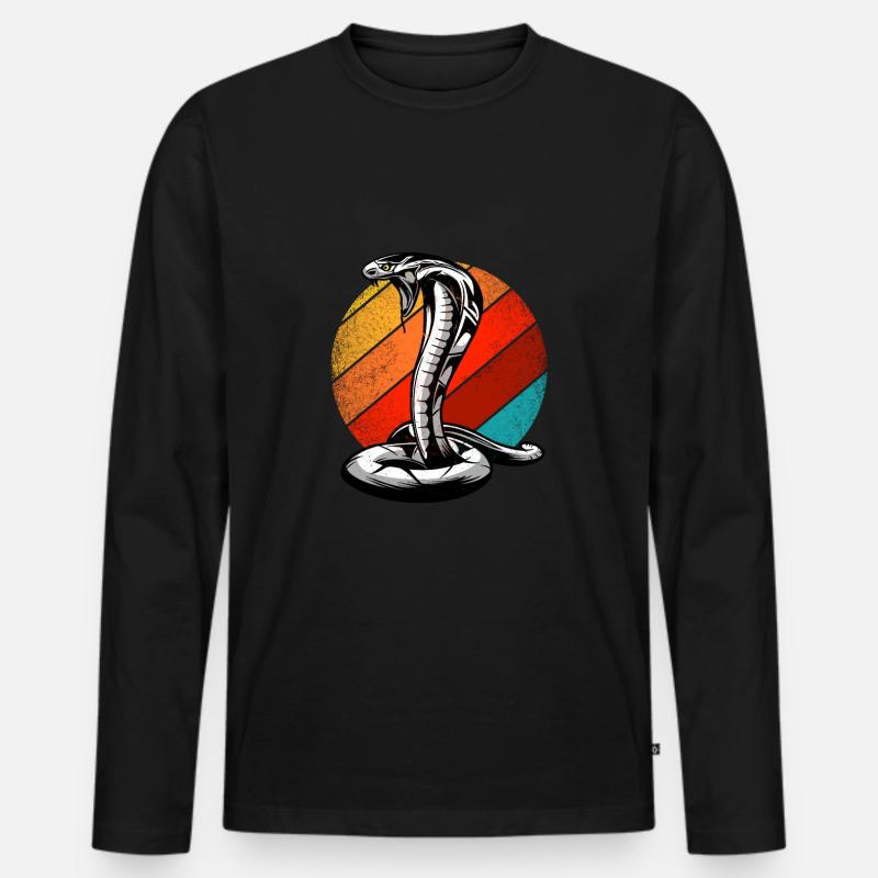 Kobra - Männer Premium Bio Langarmshirt - Schwarz