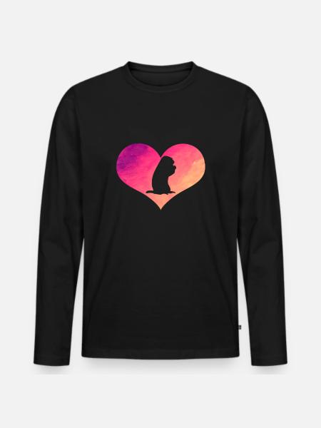 Marmot Heart - Men's Premium Organic Long Sleeve Shirt - black