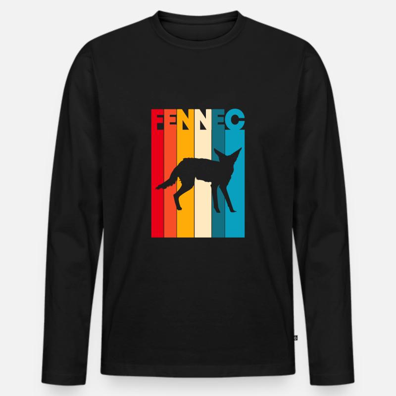 Fennek Wüstenfuchs - Männer Premium Bio Langarmshirt - Schwarz
