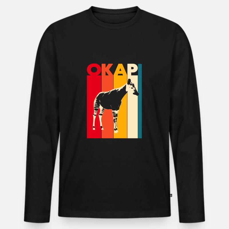 Okapi - Männer Premium Bio Langarmshirt - Schwarz