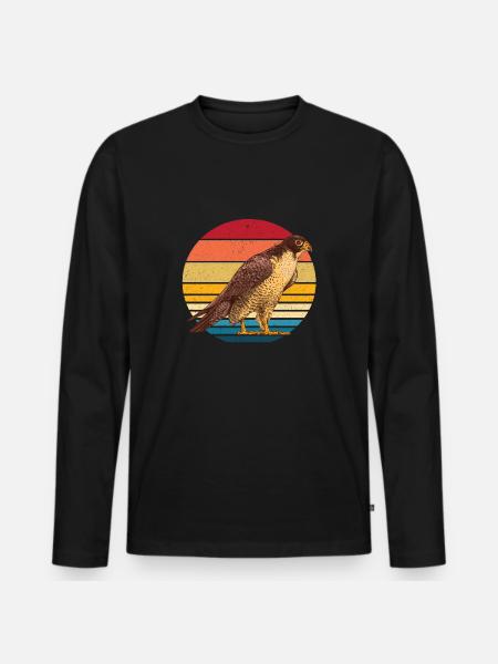 Wanderfalke - Männer Premium Bio Langarmshirt - Schwarz