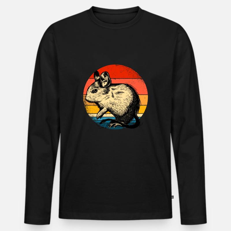 Degu - Männer Premium Bio Langarmshirt - Schwarz