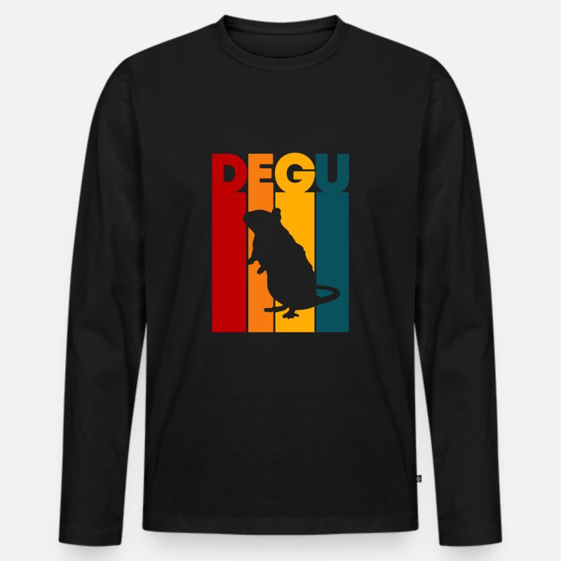 Degu Geschenk - Männer Premium Bio Langarmshirt - Schwarz