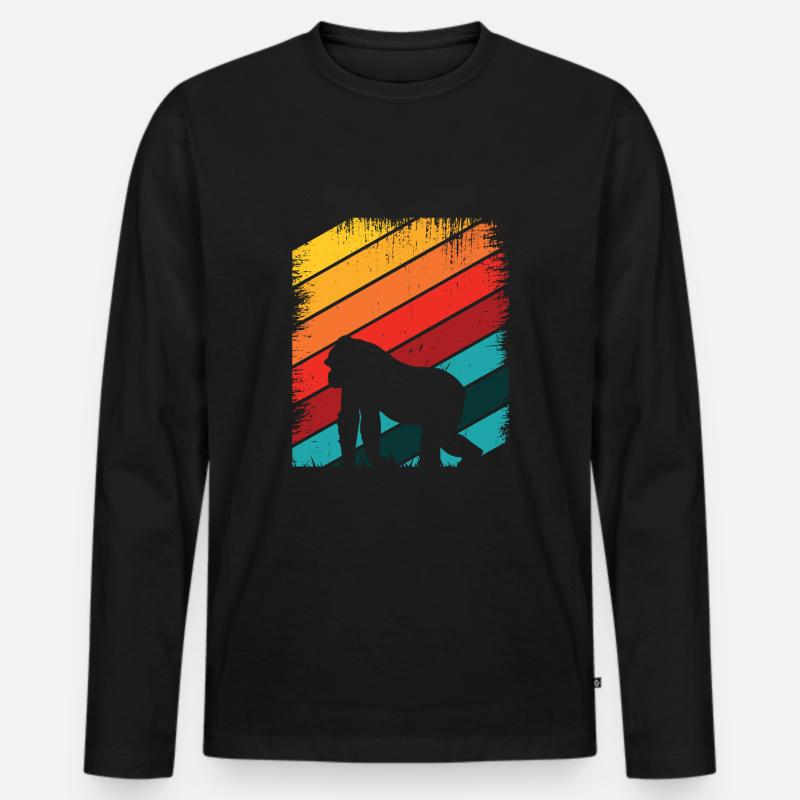 Gorilla - Männer Premium Bio Langarmshirt - Schwarz