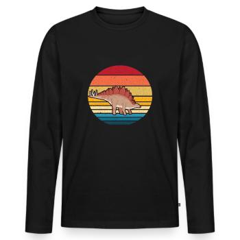 Stegosaurus - T-shirt manches longues Premium bio Homme - noir - Devant - Nico (187cm)