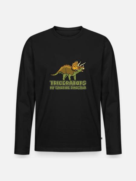 Triceratops Favorite Dinosaur - Men's Premium Organic Long Sleeve Shirt - black