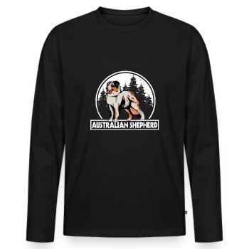 Australian Shepherd - Männer Premium Bio Langarmshirt - Schwarz - Vorne - Nico (187cm)