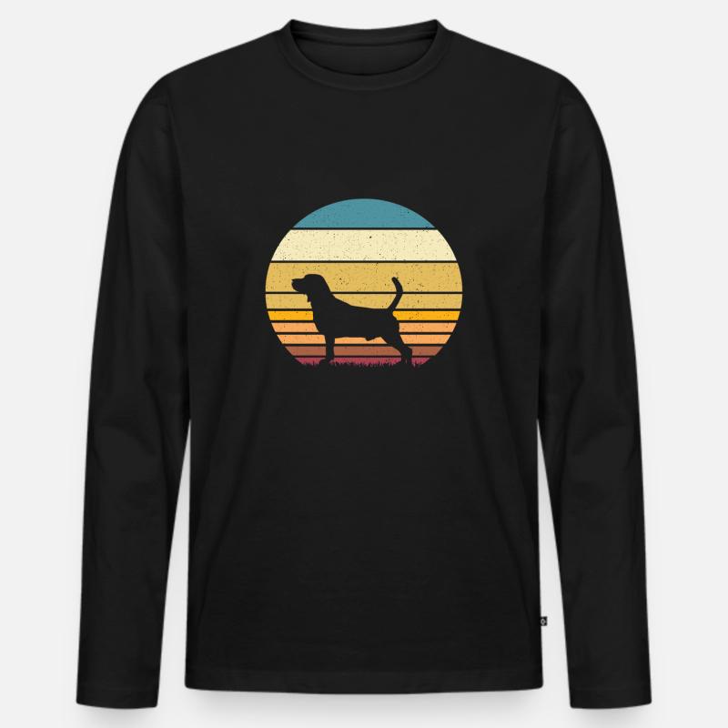 Beagle - Männer Premium Bio Langarmshirt - Schwarz